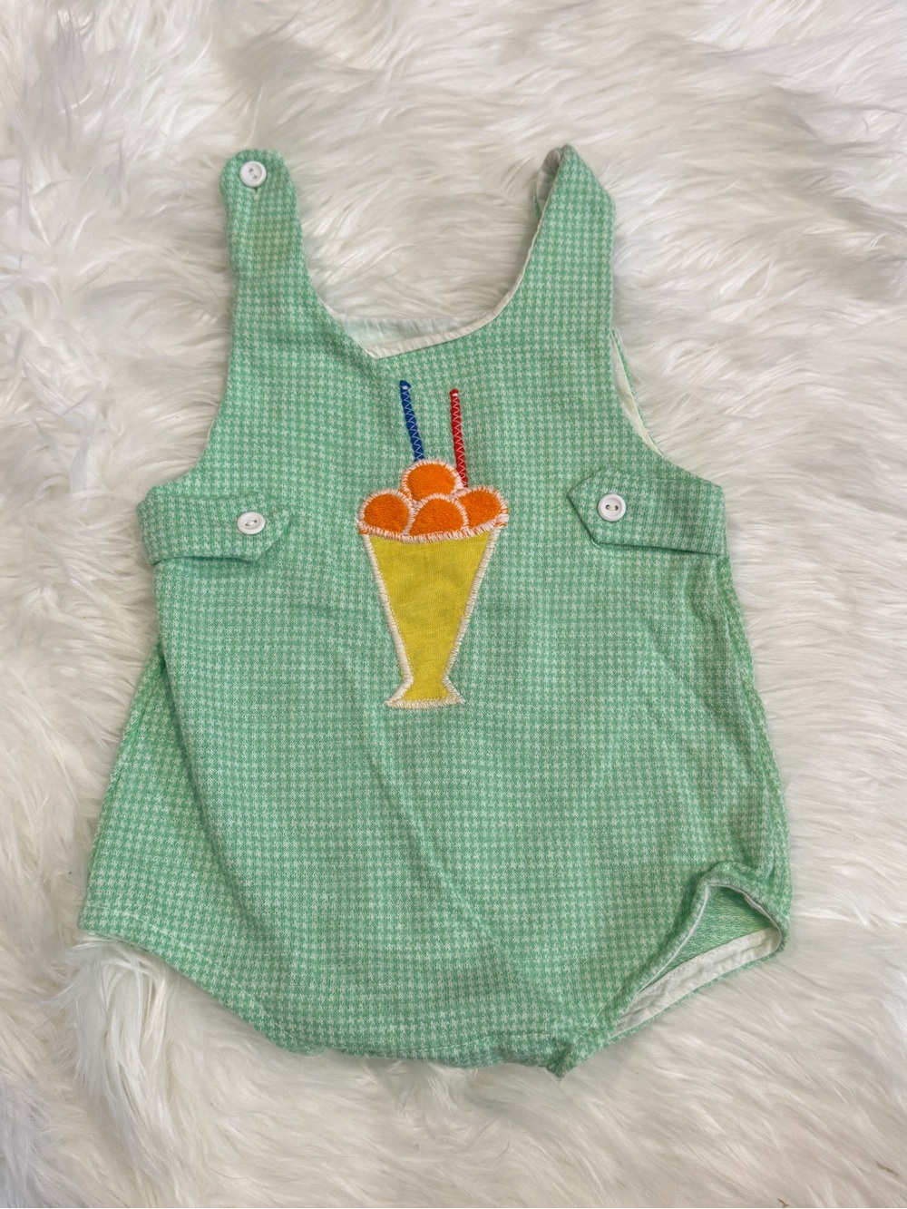 Vintage Carter’s Terry Cloth Sherbet Bubble Romper 12 Months